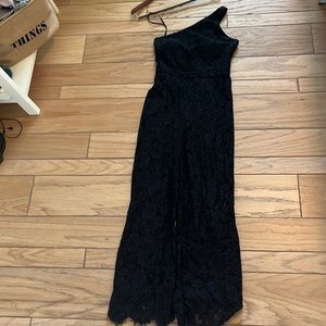 lace jumpsuit in navy blue